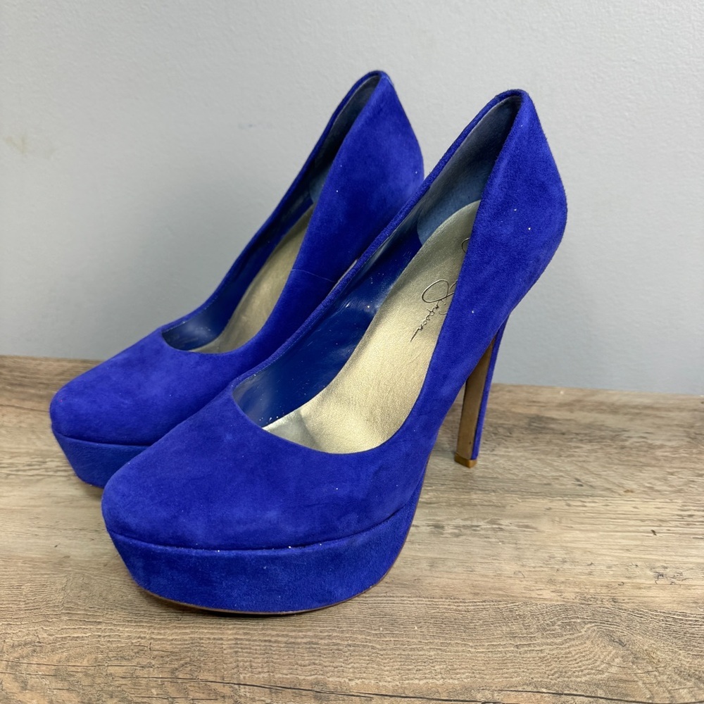 Jessica Simpson Vibrant Blue Platform Heels